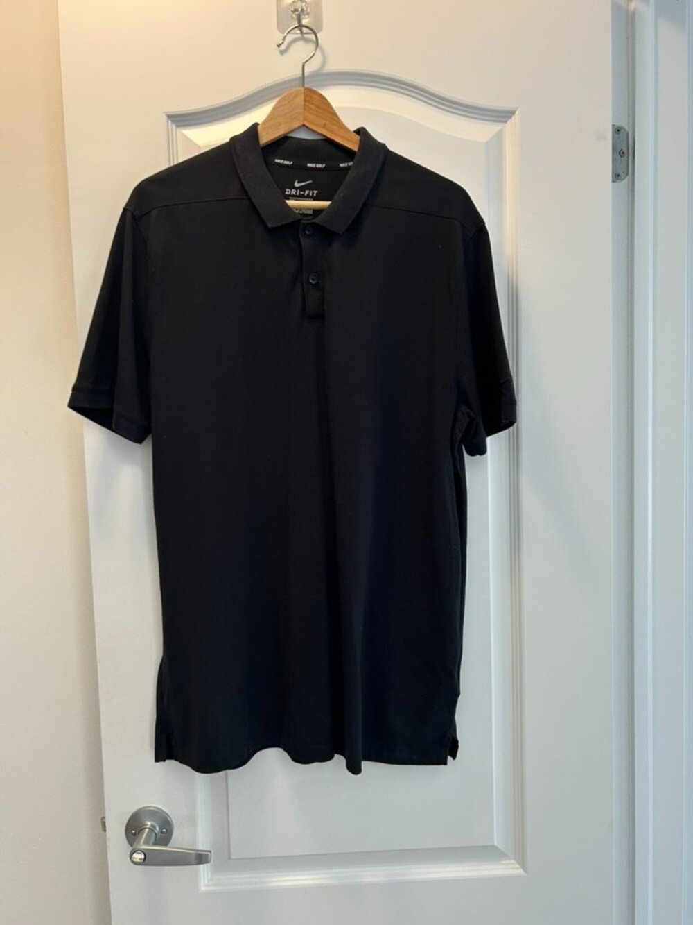 Nike Golf Dri-Fit Short-Sleeve Polo Shirt – Solid Black – Men's Size Large